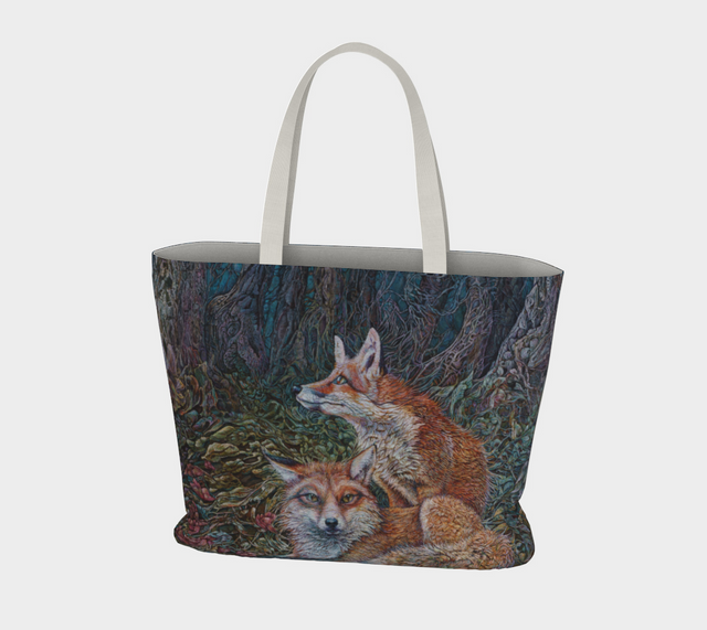 Forest Foxes Oversized Tote