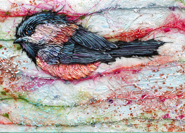 Candied Chickadee - PostCard - Col Mitchell ~ Wild Blackbird