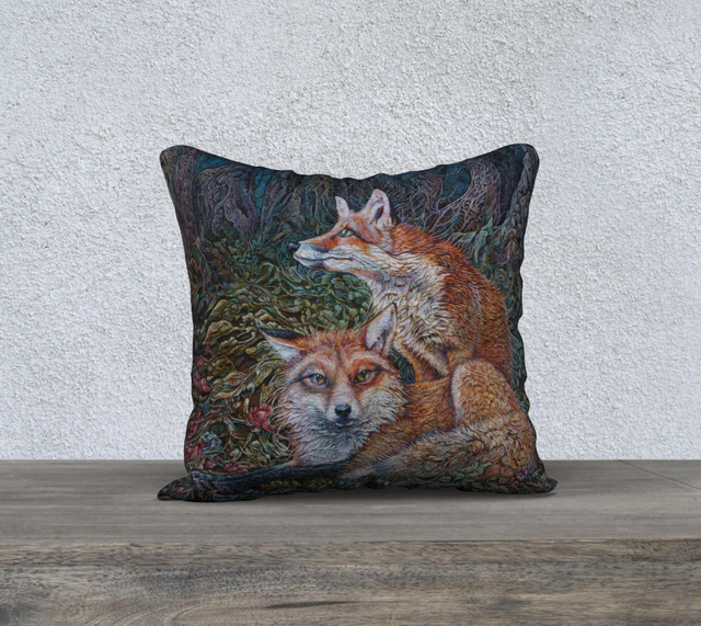 TWO FOXES - CUSHION COVER