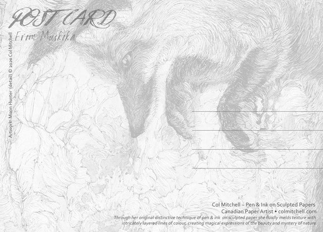 Moon Hunter Fox - Postcard - Col Mitchell ~ Wild Blackbird