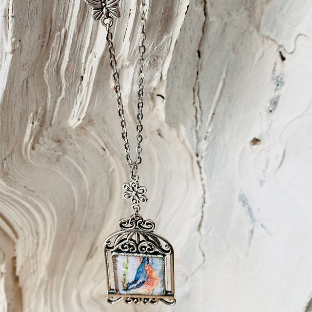 Bird Cage Nuthatch Necklace