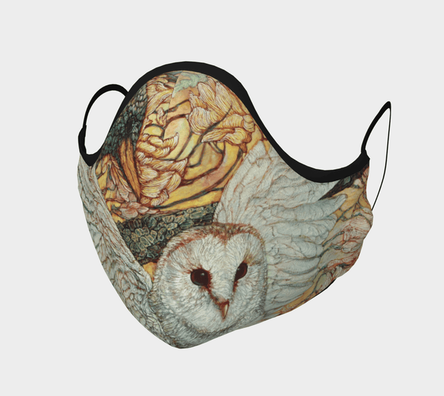 Owl and Raven - Face Mask - Non Medical - Col Mitchell ~ Wild Blackbird