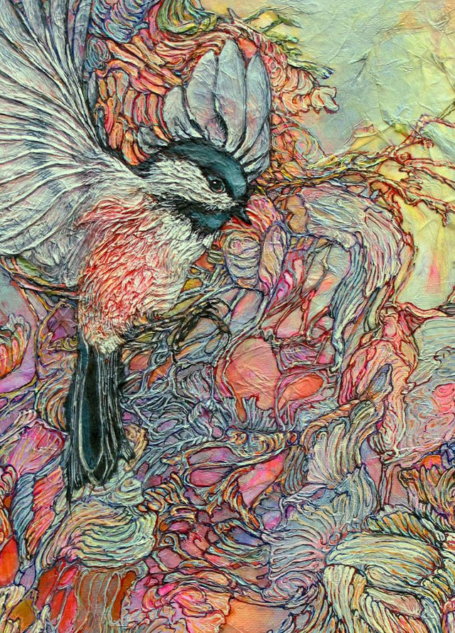 Remembering Delight Chickadee - Postcard - Col Mitchell ~ Wild Blackbird