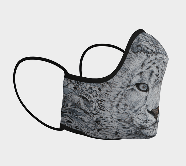 Snow Leopard - Face Mask - Non Medical - Col Mitchell ~ Wild Blackbird