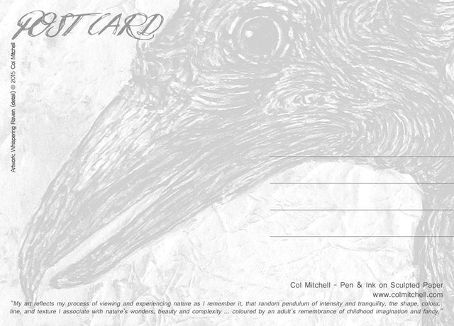 Whispering Raven- Postcard - Col Mitchell ~ Wild Blackbird